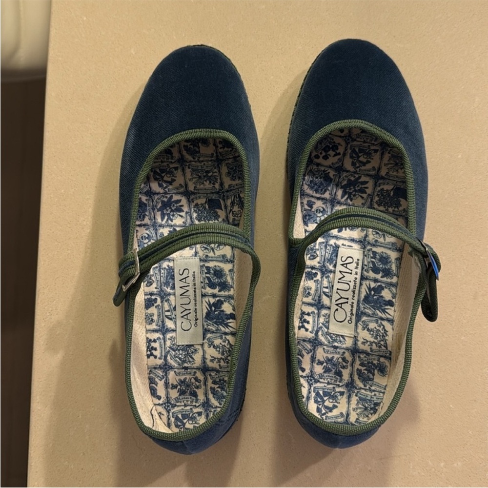 CAYUMAS women's velvet mary jane shoes in dusty blue - Picture 4 of 8